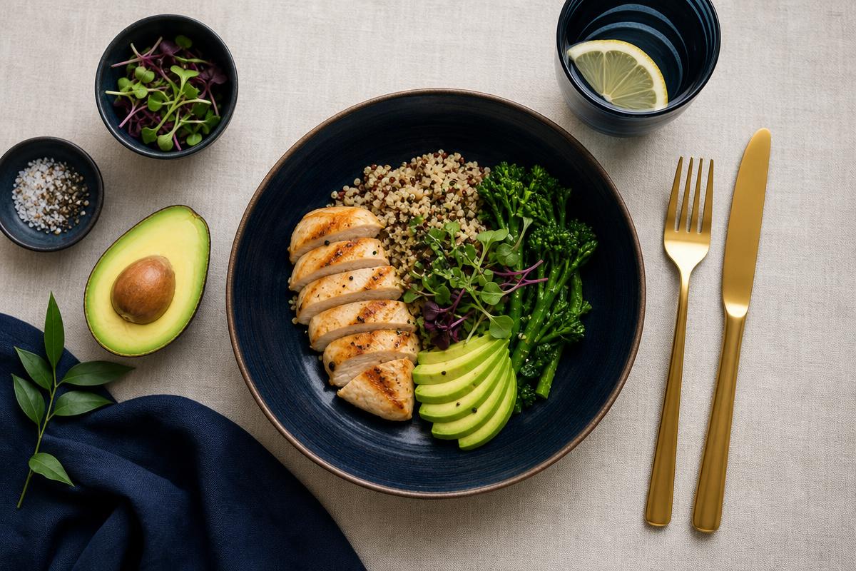 Elegant healthy meal prepared by a private nutrition concierge